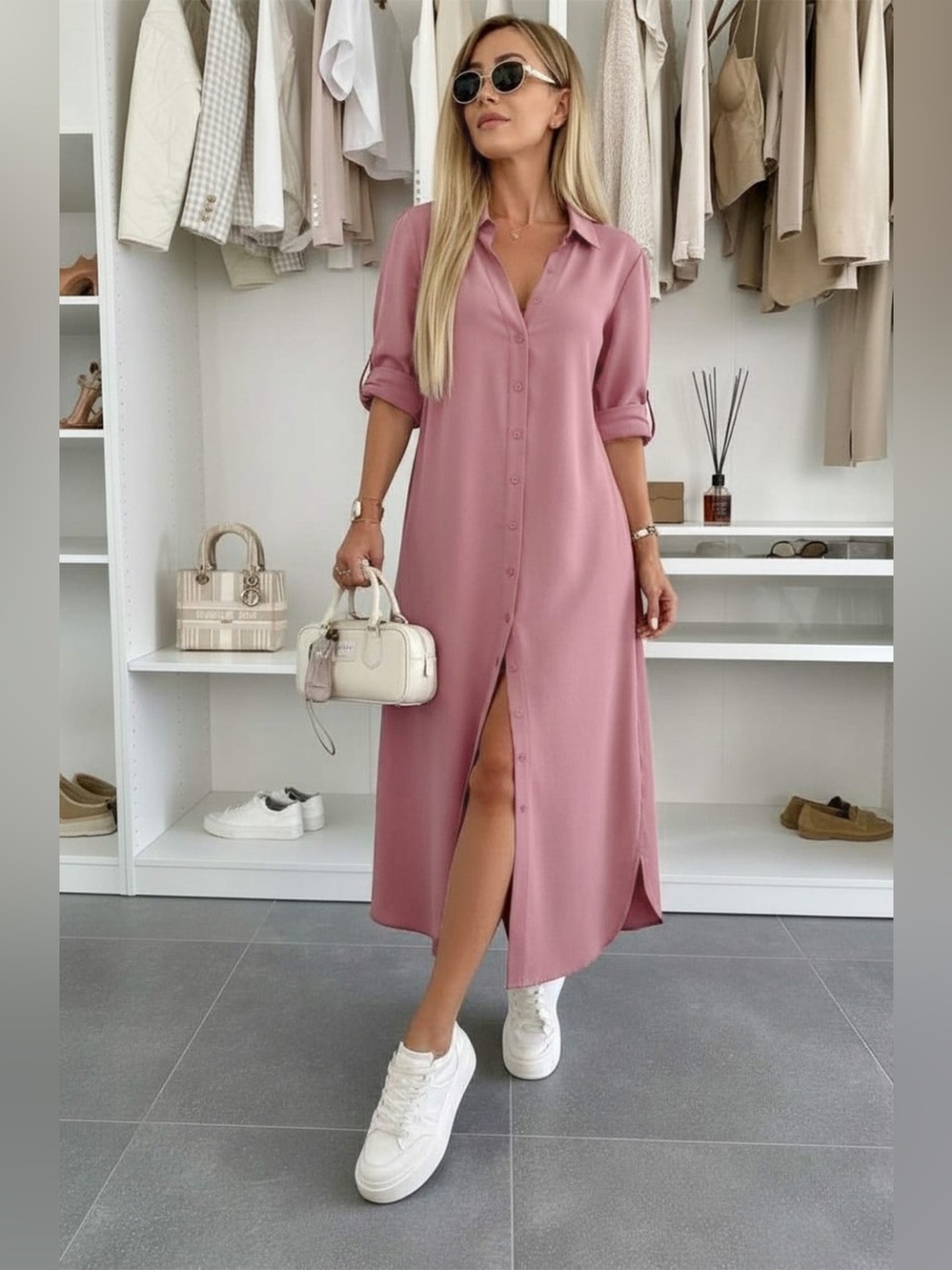 SHAZIA OVERSIZED MAXI SHIRT DRESS
